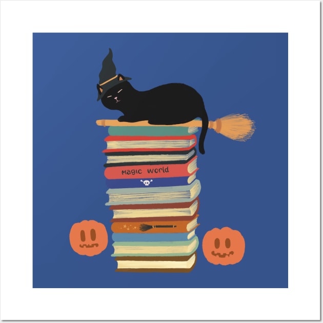 Wizard of oz cat booknerd Wall Art by Chewbarber